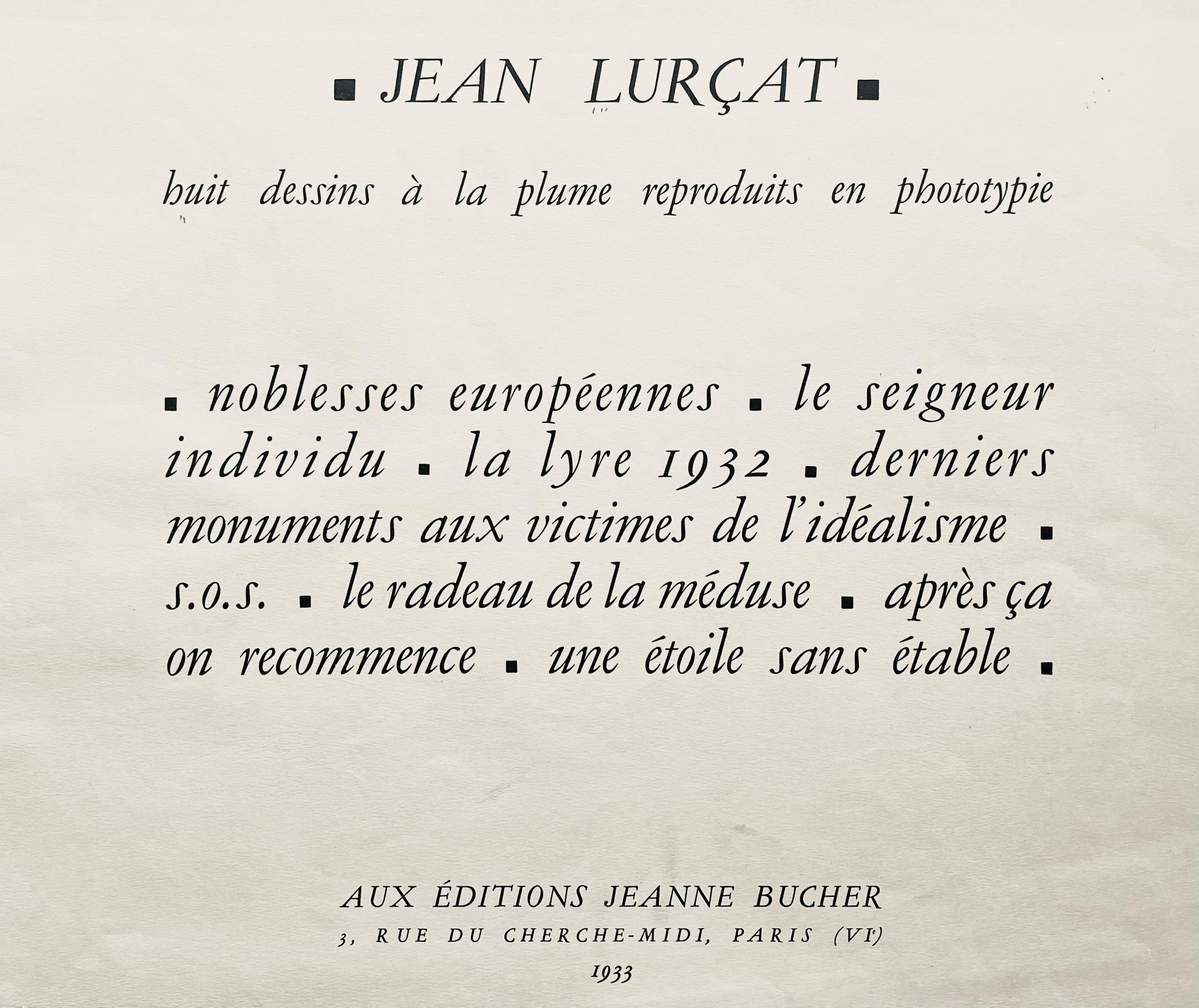 Lurçat, la lyre 1932, huit dessins à la plume (after) For Sale 2