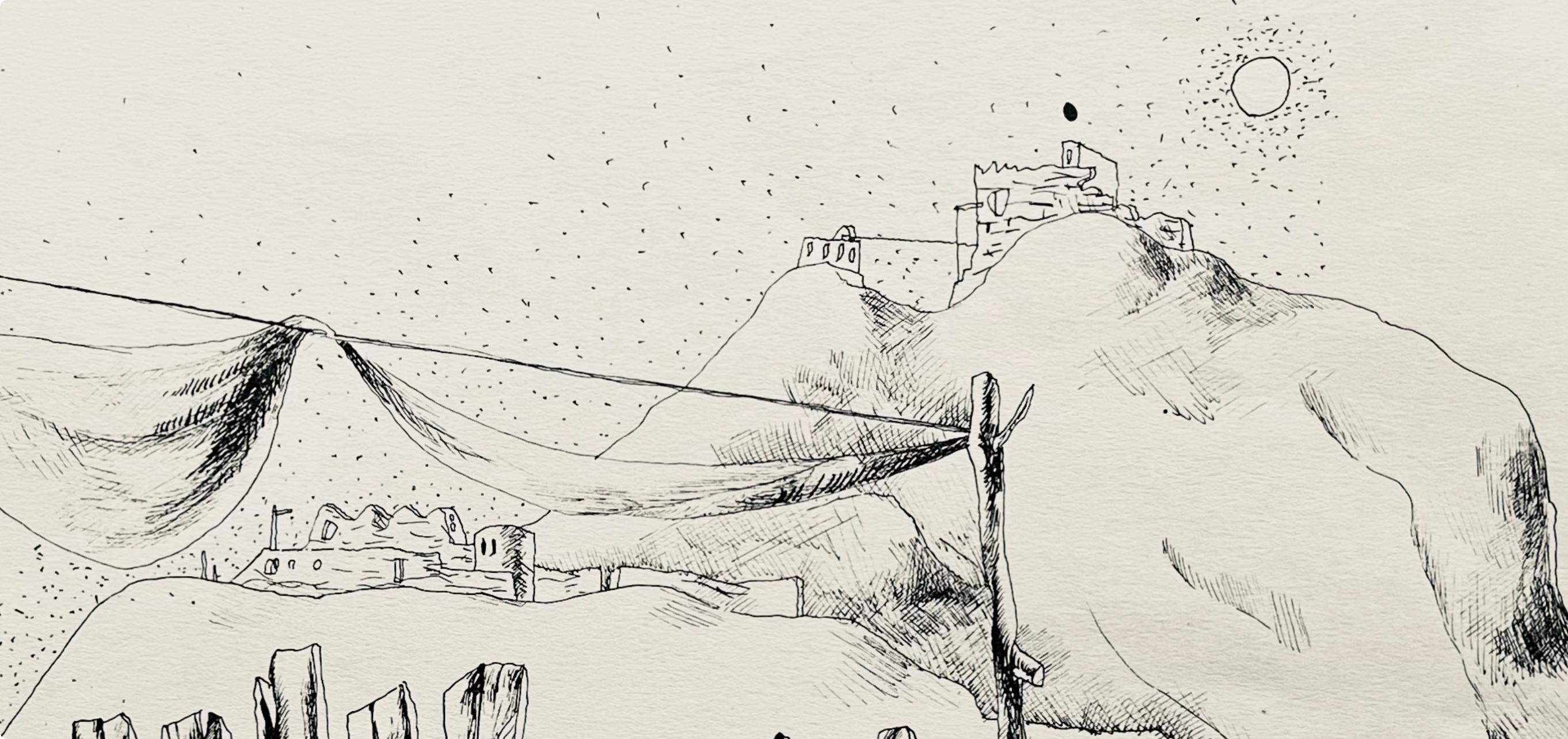 Lurçat, le seigneur individu, huit dessins à la plume (after) For Sale 1