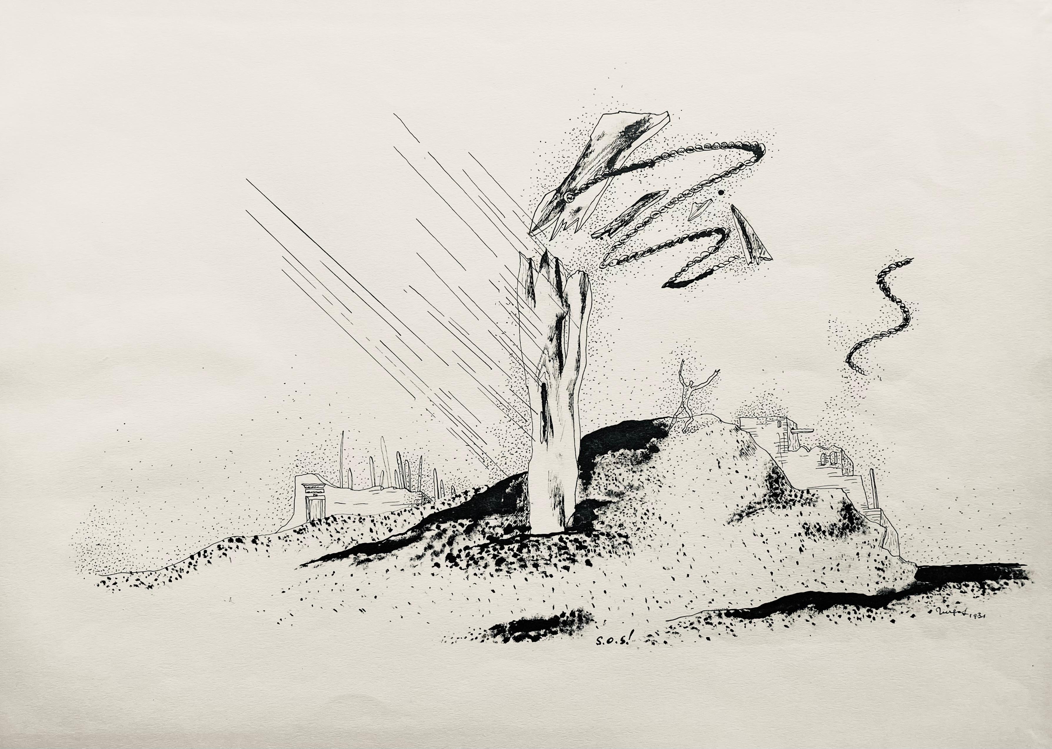 Lurçat, s.o.s., huit dessins à la plume (après)
