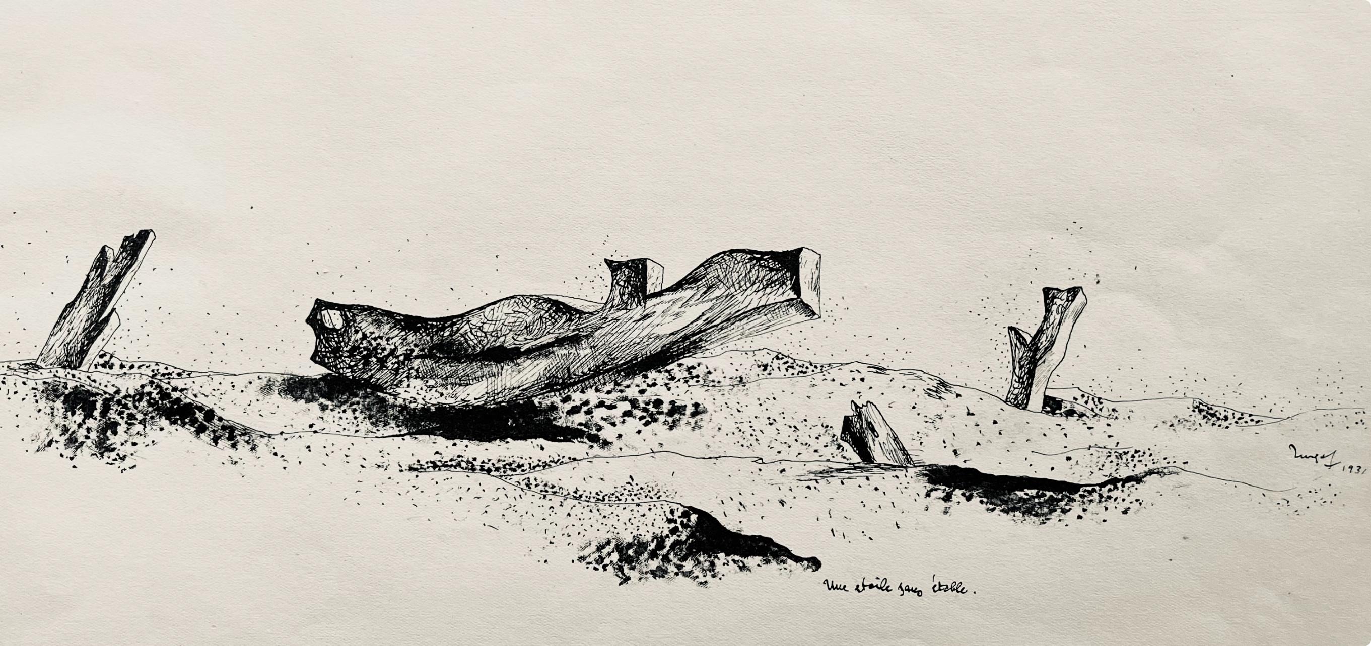 Lurçat, une étoile sans étable, huit dessins à la plume (after) - Print by Jean Lurcat