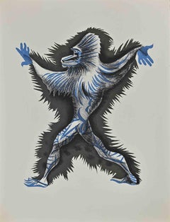 Monkey - Woodcut by Jean Lurçat - 1948
