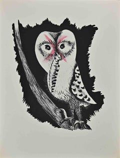 Owl - Woodcut by Jean Lurçat - 1948