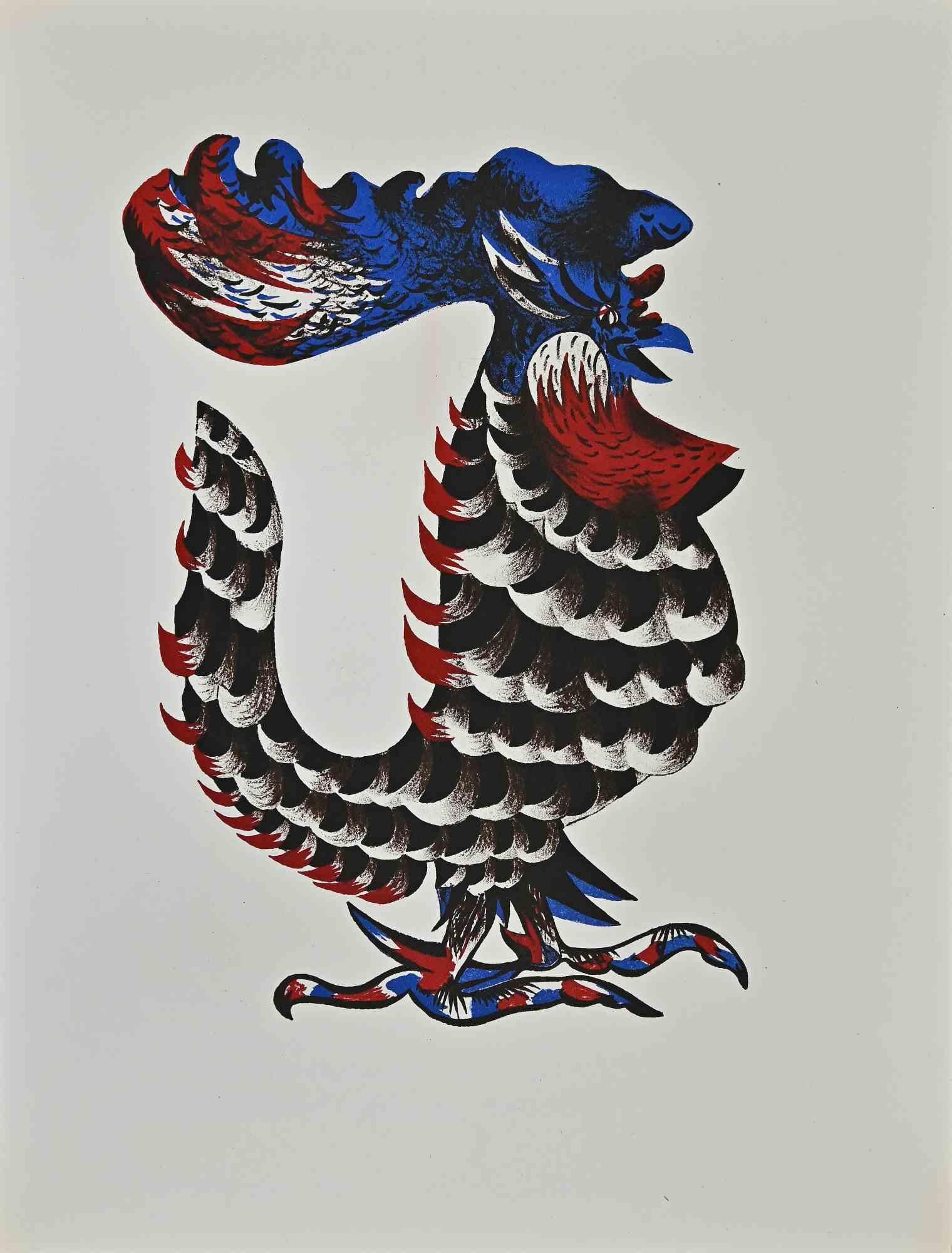 Rooster - Woodcut by Jean Lurçat - 1948