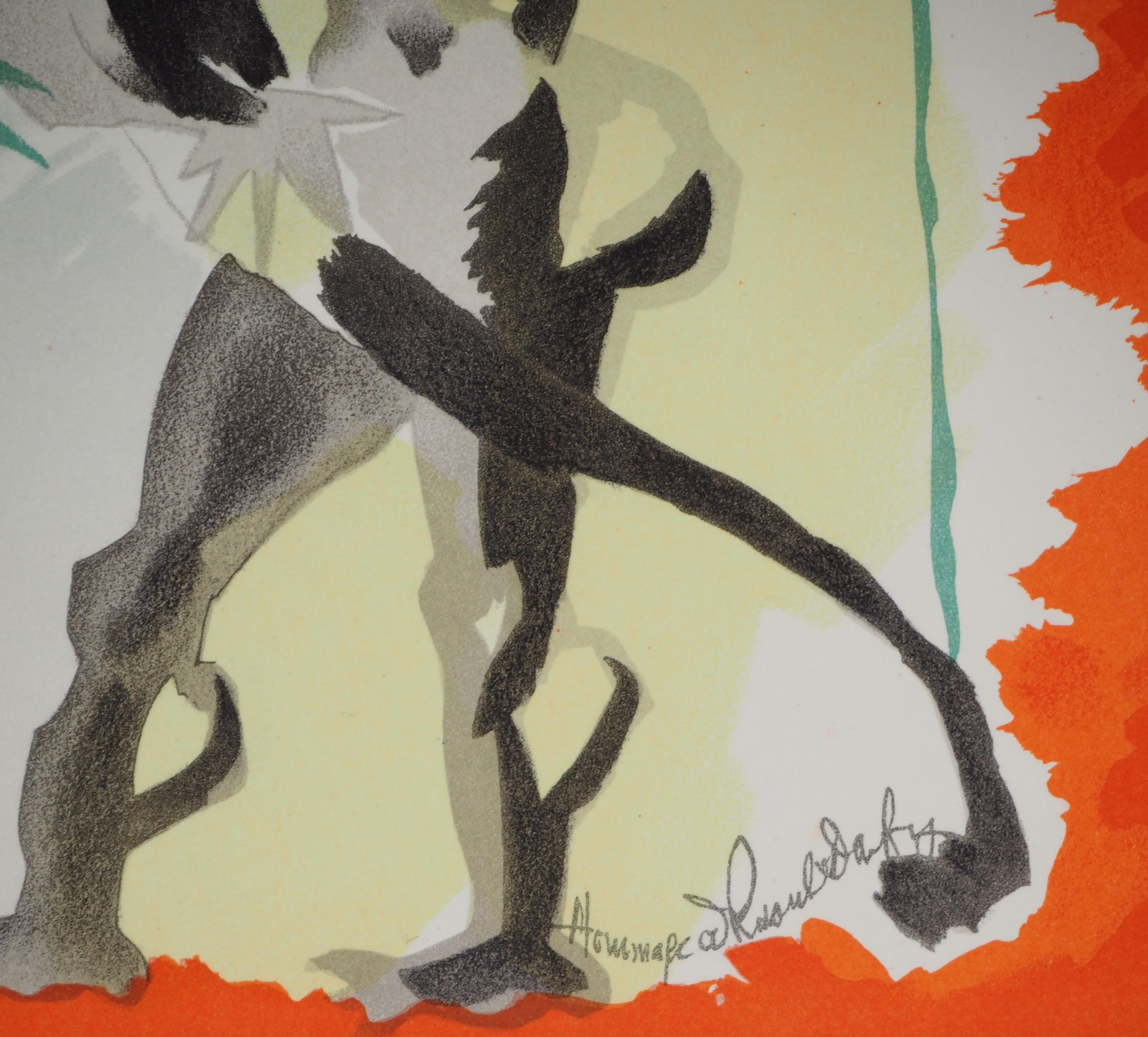 Jean LURCAT (1892-1966)
The Archer, 1965

Original lithograph (Mourlot workshop)
Printed signature in the plate 
On vellum 30 x 24 cm (c. 11.8 x 9.4 in)

INFORMATION : Lithograph created in tribute to Raoul Dufy and printed in 1965 in the Mourlot