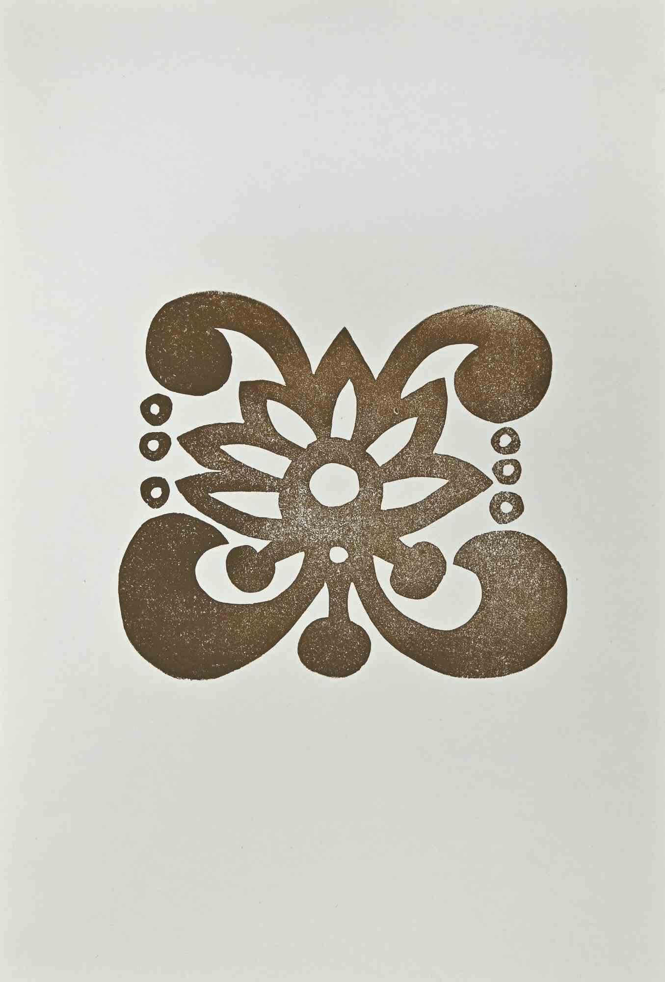 The Butterfly Flower - Lithographie von Jean Lurçat - Mitte des 20. Jahrhunderts