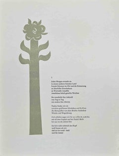 The Tree with Poem - Lithograph By Jean Lurçat - Mid-20th Century