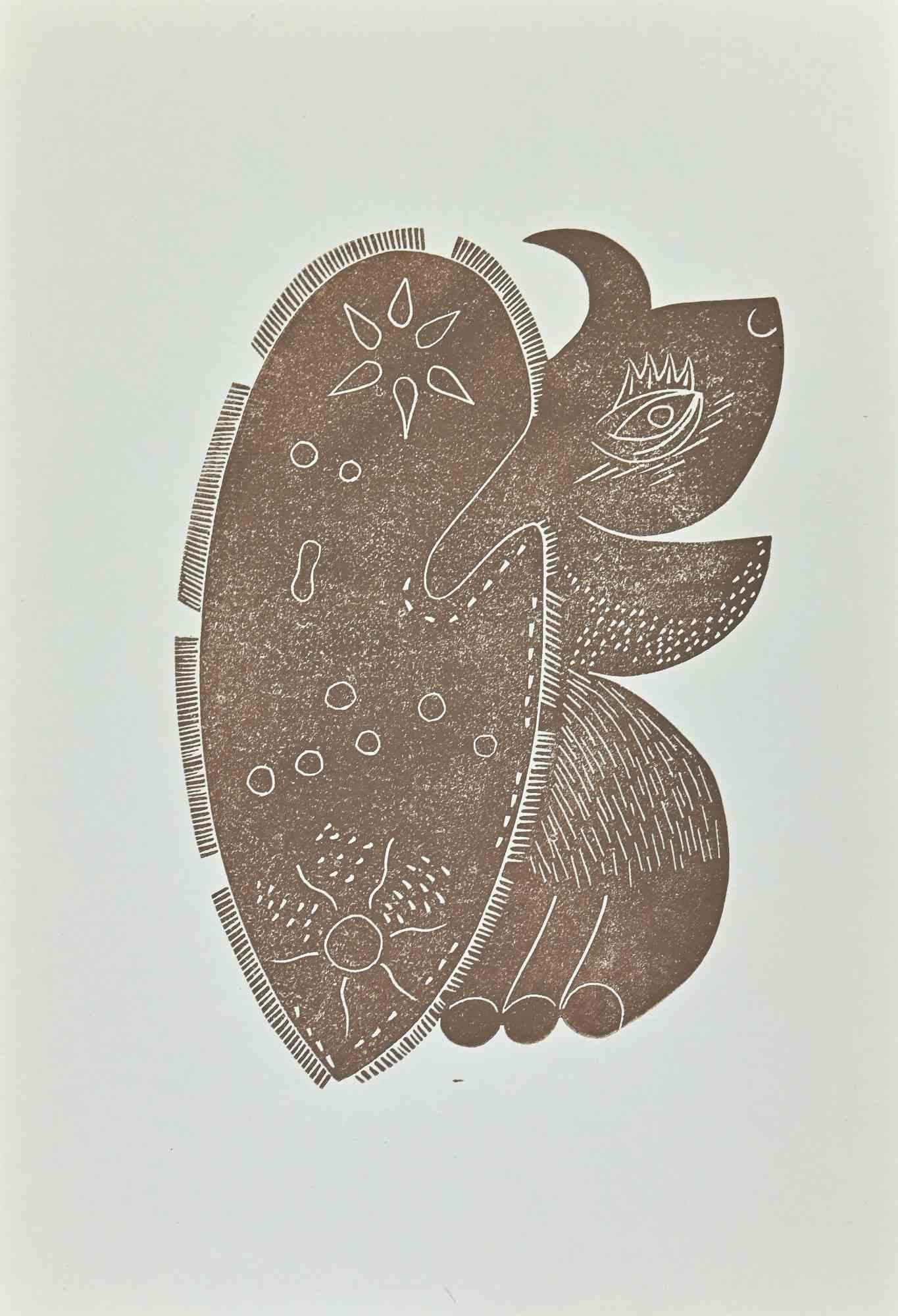 Jean Lurcat Figurative Print - Turtle - Original Lithograph By Jean Lurçat - Mid-20th Century