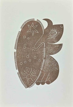 Turtle - Original Lithograph By Jean Lurçat - Mid-20th Century