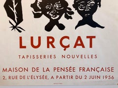 Vintage 1956 French Modernist Mourlot Lithograph Exhibition Poster Jean Lurcat