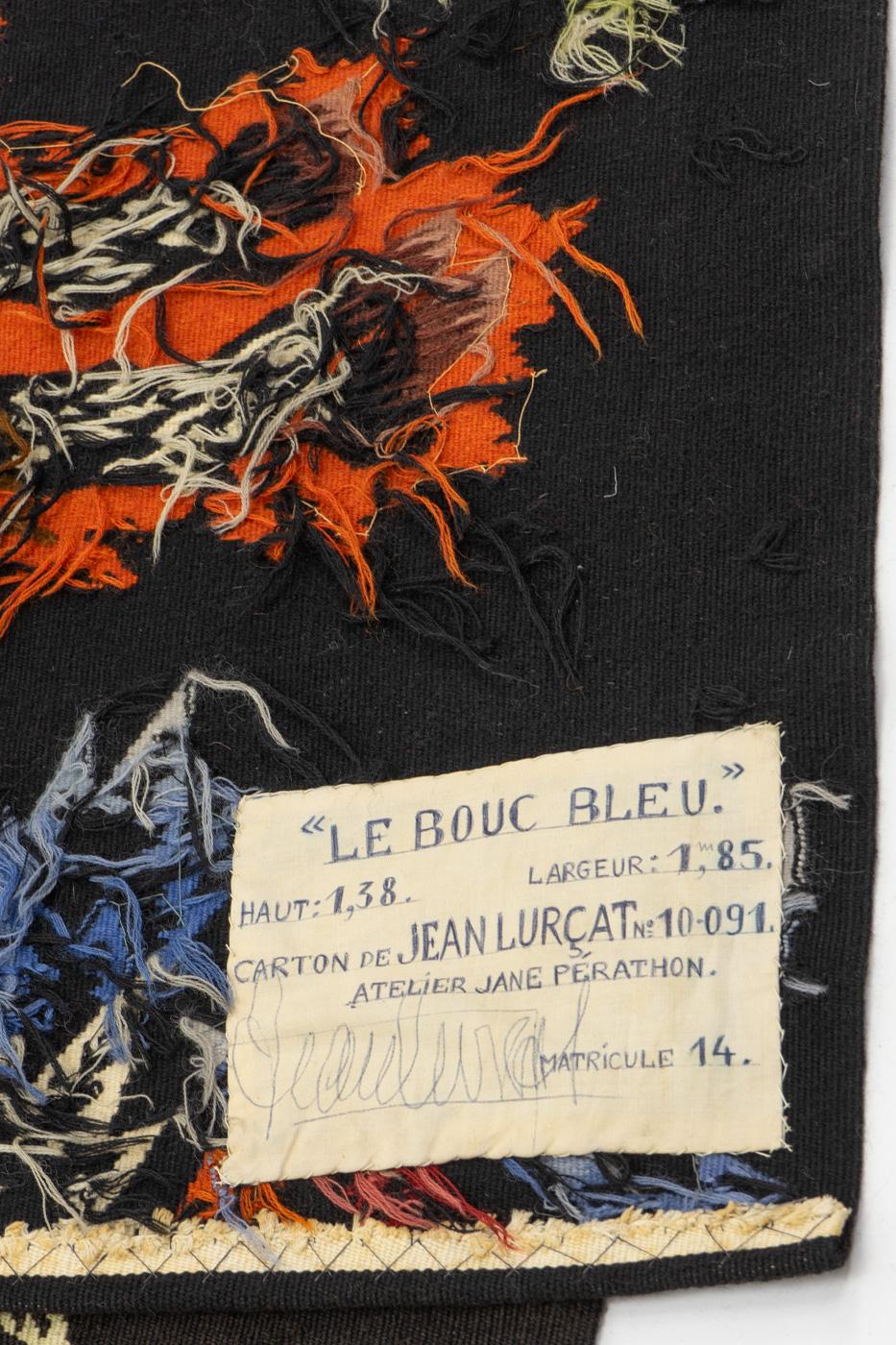 Jean Lurçat Woolen Tapestry, “Le Bouc Blue” – France 1950s For Sale 7