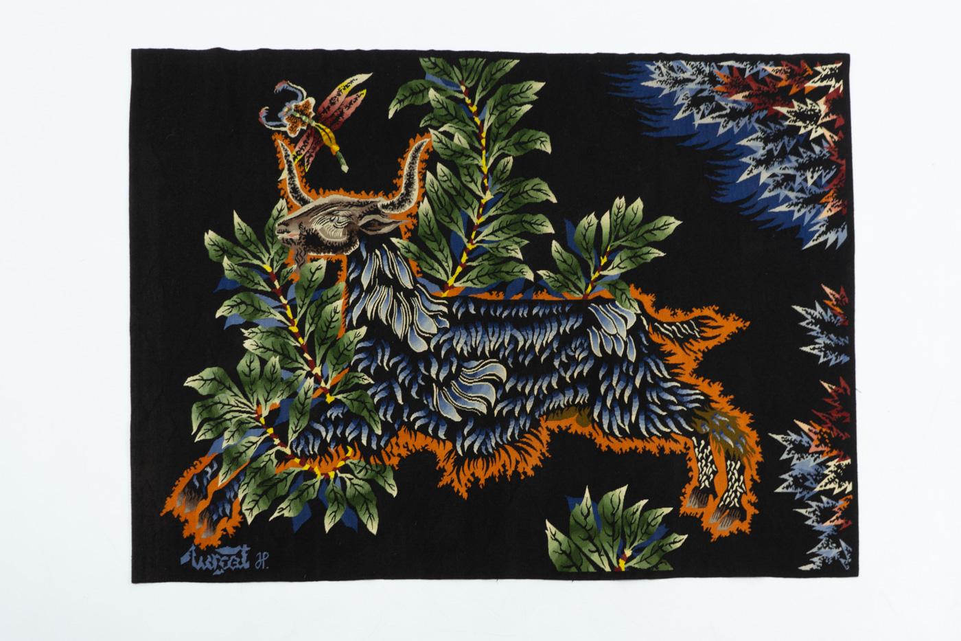 Mid-20th Century Jean Lurçat Woolen Tapestry, “Le Bouc Blue” – France 1950s For Sale