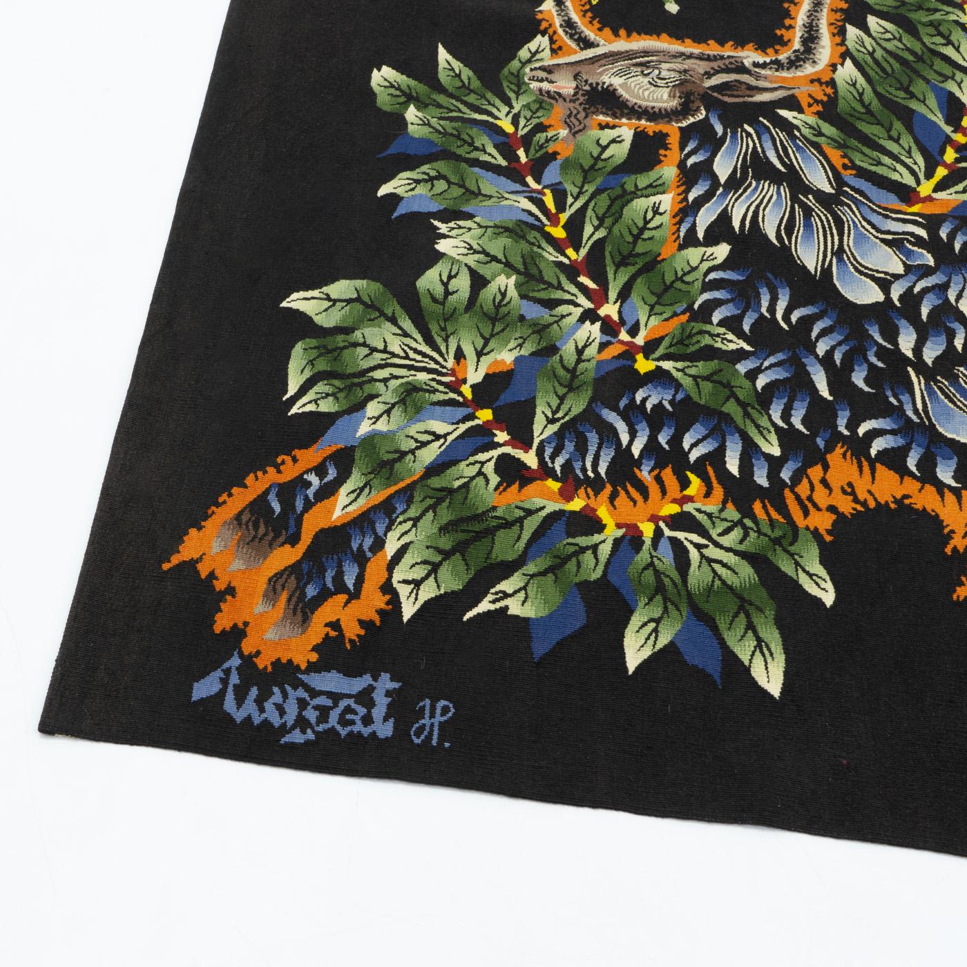 Jean Lurçat Woolen Tapestry, “Le Bouc Blue” – France 1950s For Sale 1