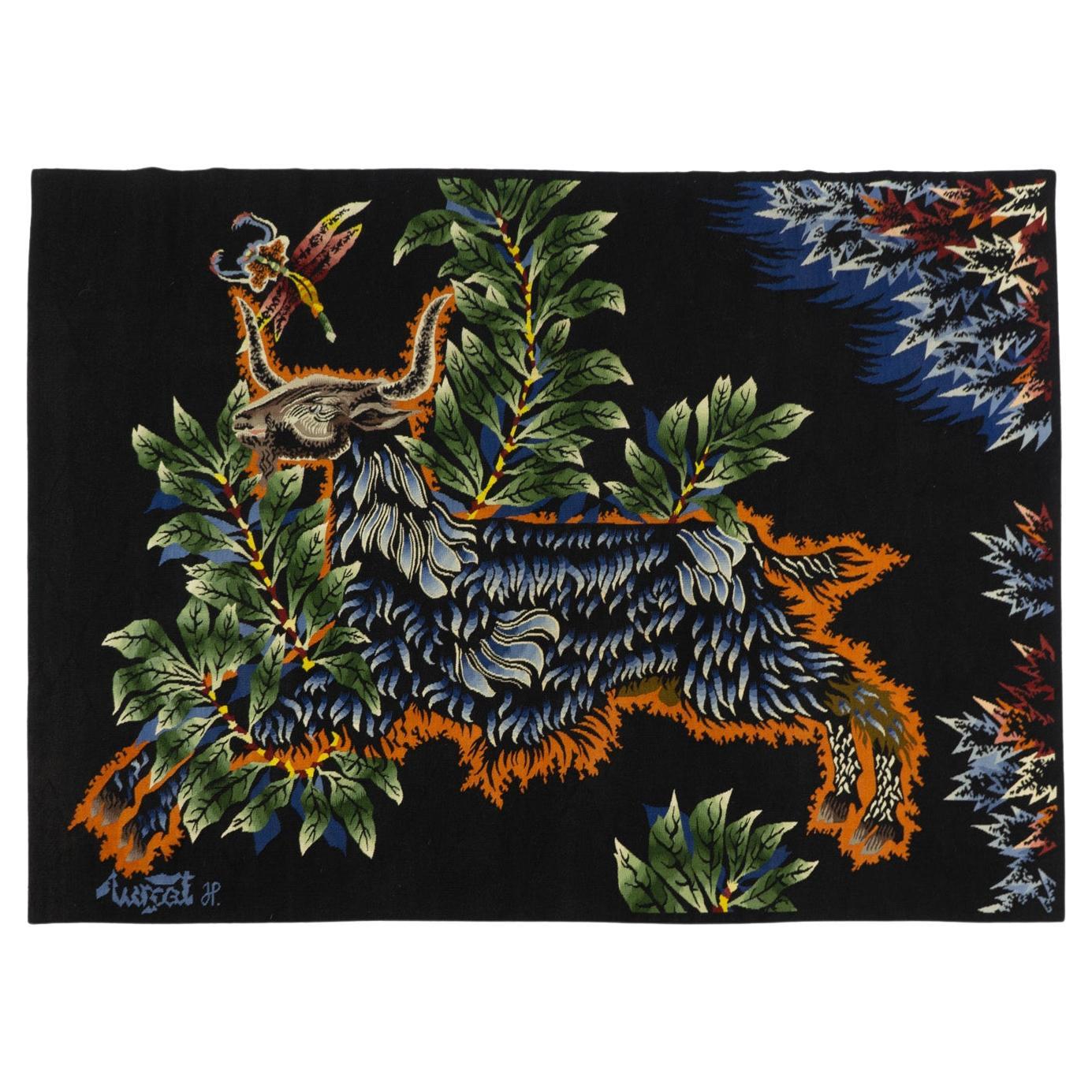 Jean Lurçat Woolen Tapestry, “Le Bouc Blue” – France 1950s For Sale