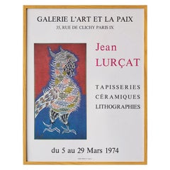 Jean Lurçat Vintage Exhibition Poster, France, 1975