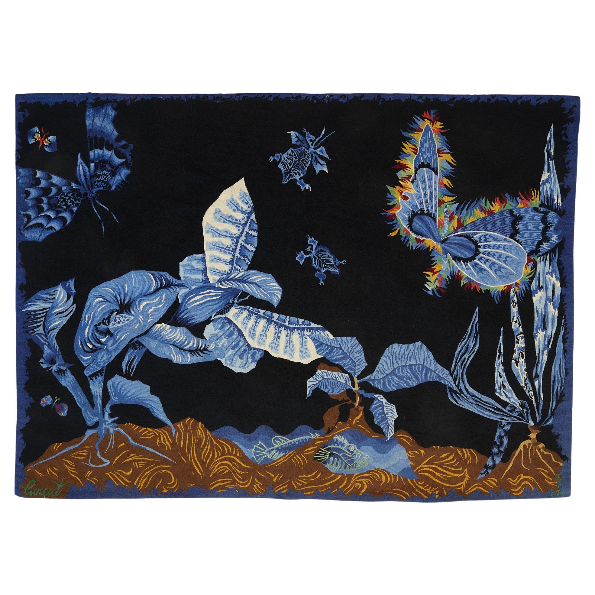 Jean Lurçat wall tapestry "Bleu de Bleu" Manufactura Tapeçarias Portalegre 1957
