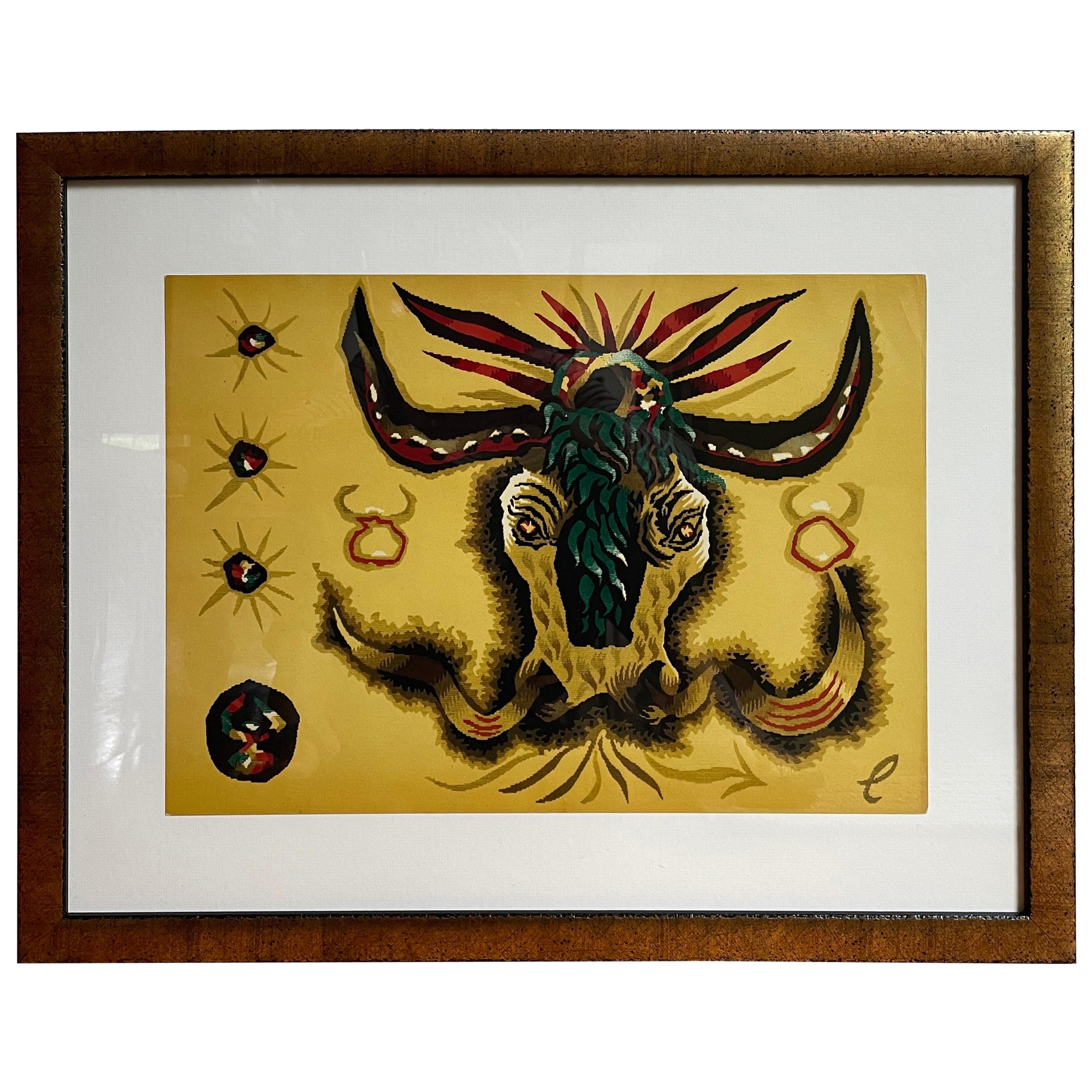 Lithographie de la tapisserie du Zodiac de Jean Lurcat en vente