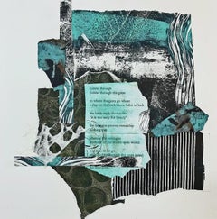 Abstrakte Collage-Formen, Mischtechnik auf Aquarellpapier