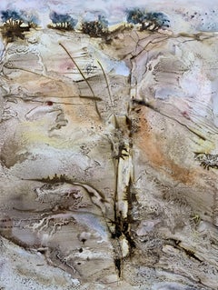 Cliff Face, Mixed Media on Watercolor Paper