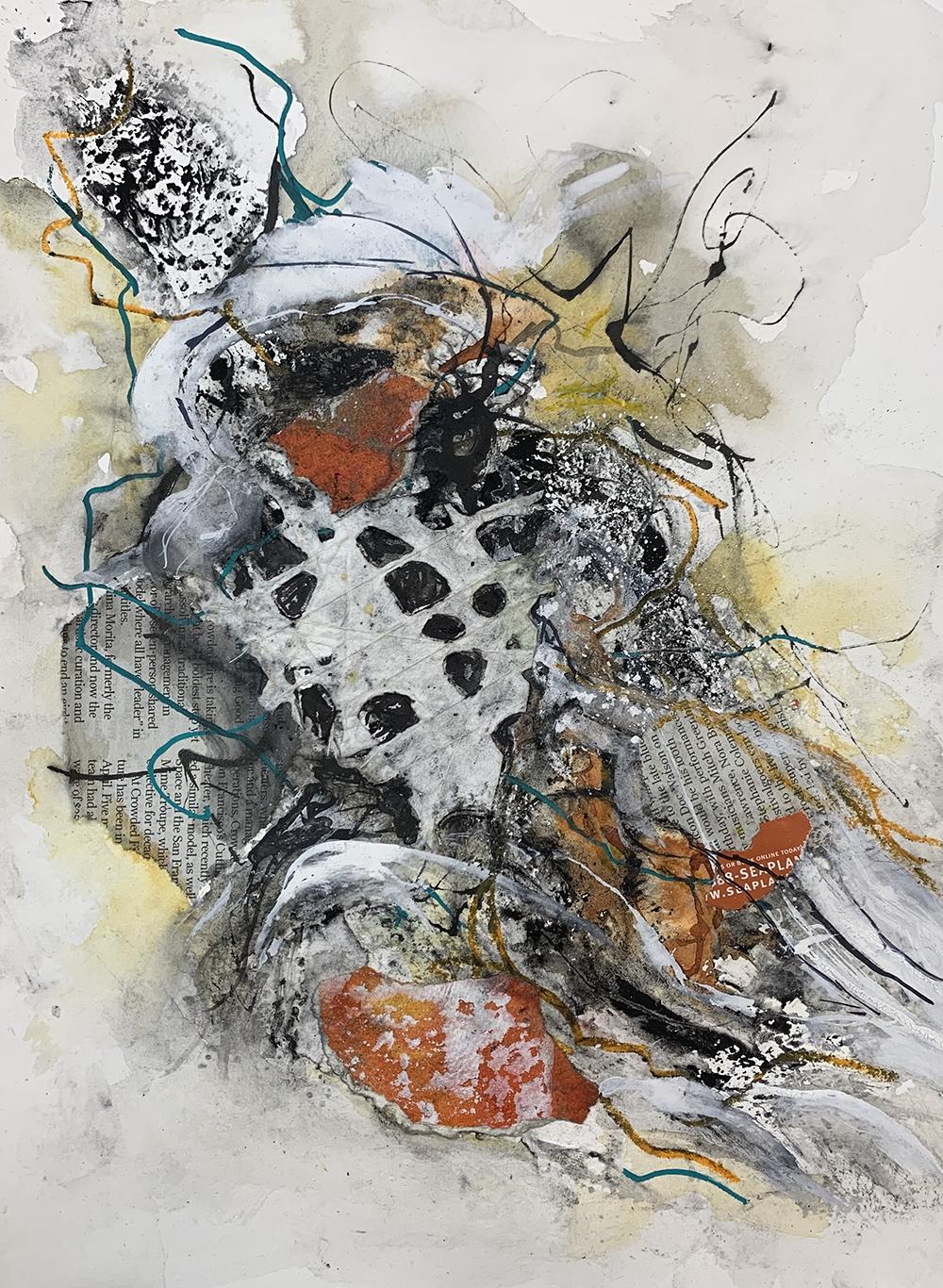 Labyrinth, Mixed Media on Watercolor Paper - Mixed Media Art by Jean Lurssen