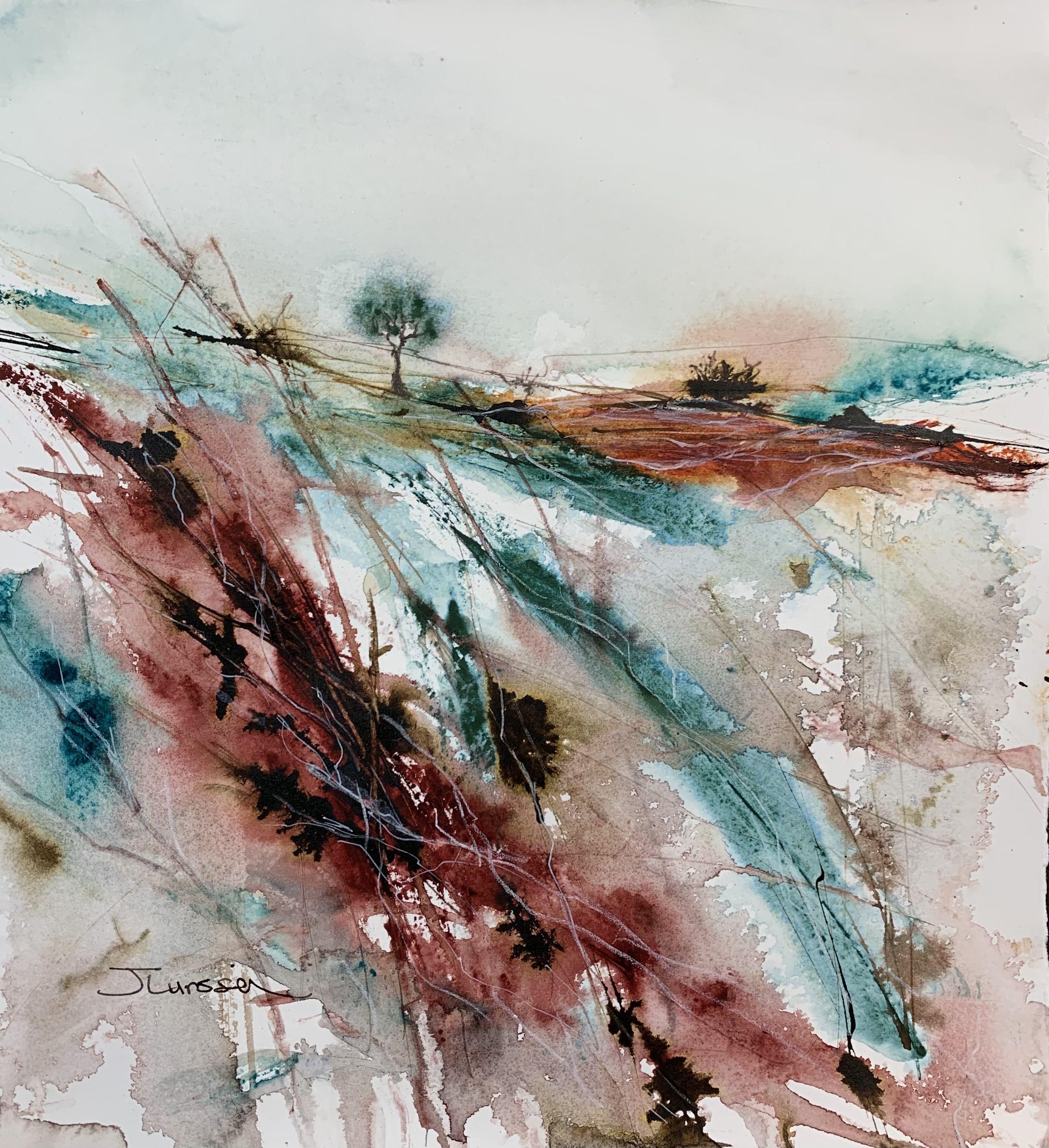 Jean Lurssen Abstract Painting - Abstract Landscape VI, Painting, Watercolor on Watercolor Paper