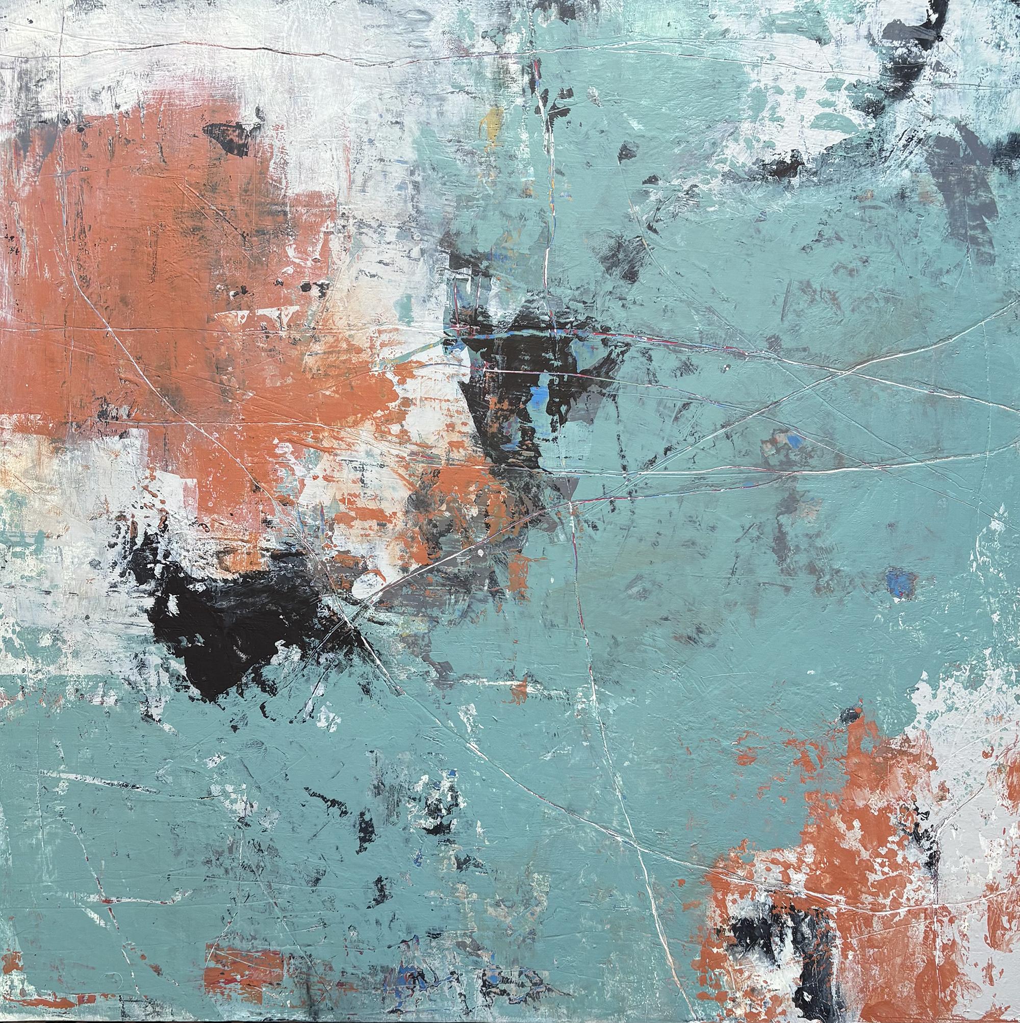 Jean Lurssen Abstract Painting - Undercurrents, Painting, Acrylic on Wood Panel