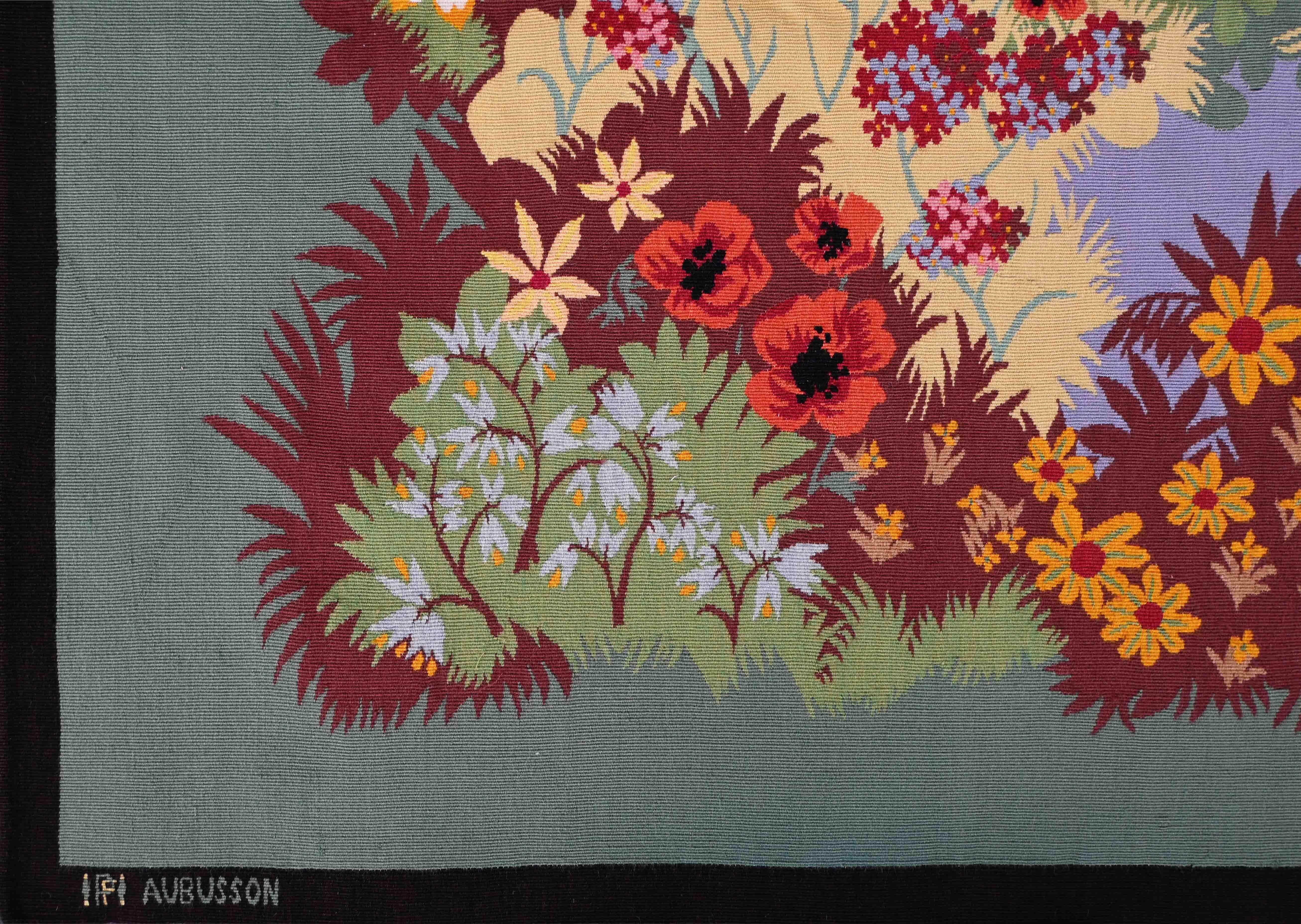Jean Lux (20. Jahrhundert) Französischer Aubusson-Wandteppich, Atelier Pinton - N° 1490 im Zustand „Hervorragend“ im Angebot in Paris, FR