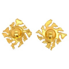 Jean Mahie 18k Gold Artistic Earrings
