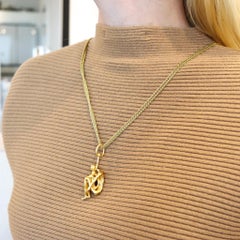 Jean Mahie 1970 Paris Rare Vintage Sculptural Maternity Pendant in 22kt Gold