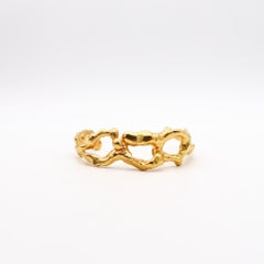 Jean Mahie 1970 Paris Sculptural Cuff Bracelet In Solid 22Kt Yellow Gold