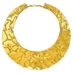 Jean Mahie 1990's 22 Karat Yellow Gold Charming Monsters Vintage Collar Necklace