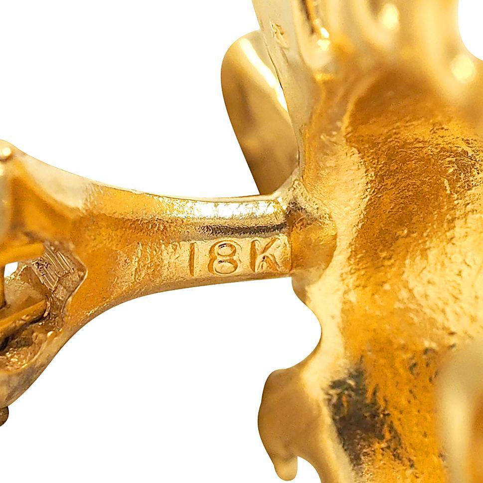 Jean Mahie, boucles d'oreilles en forme de dôme en or jaune 22 carats, années 1990 en vente 3