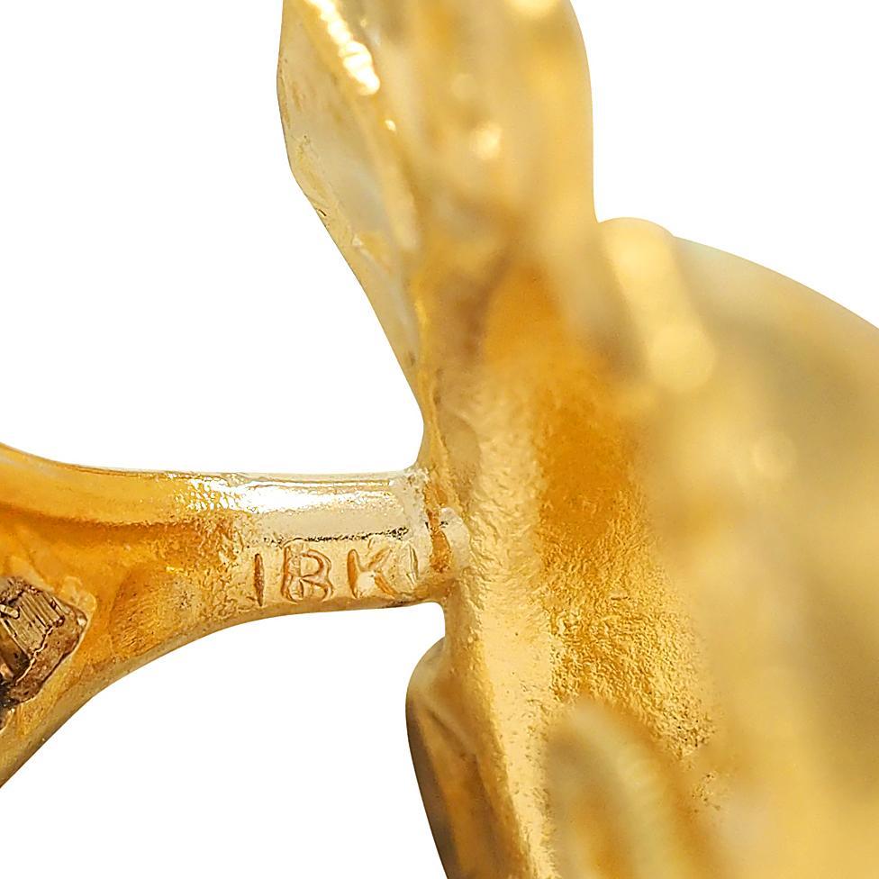 Jean Mahie, boucles d'oreilles en forme de dôme en or jaune 22 carats, années 1990 en vente 4