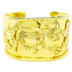 Jean Mahie, 22 Karat Cuff Bangle Bracelet