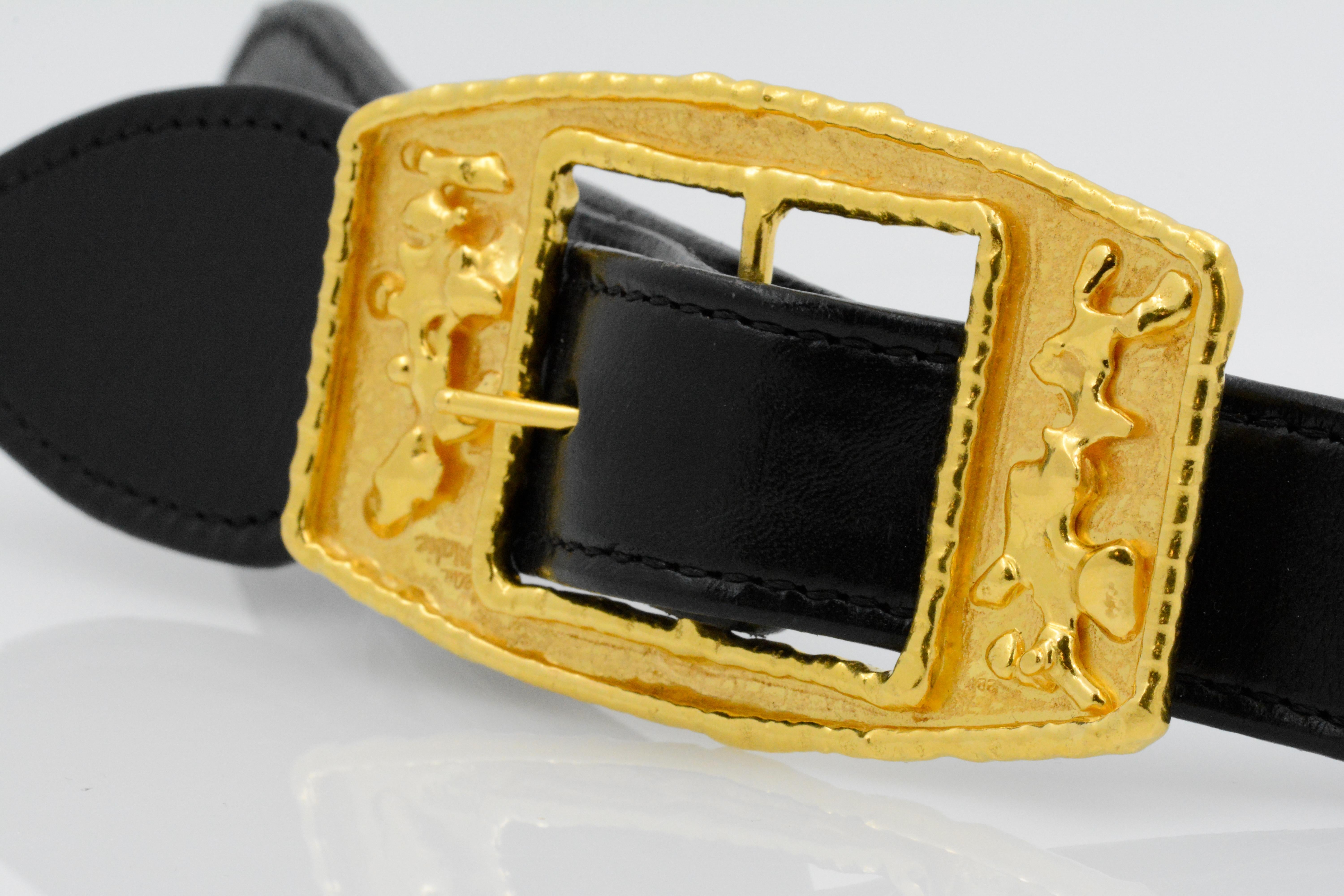 Women's or Men's Jean Mahie 22 Karat Yellow Gold Belt Buckle