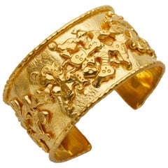 Jean Mahie 22 Karat Yellow Gold Charming Monsters Cuff