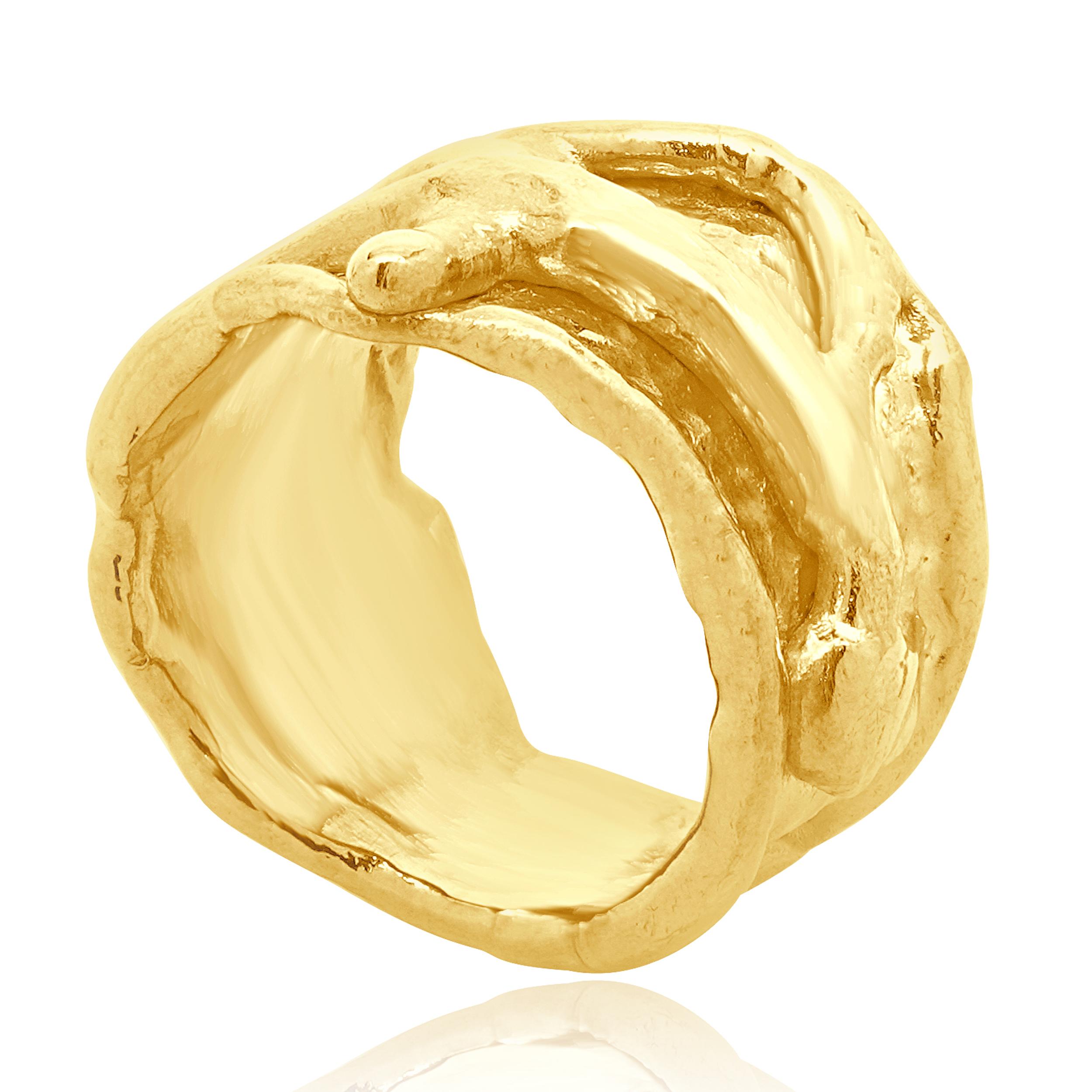 Jean Mahie Bague Freeform en or jaune 22 carats Excellent état - En vente à Scottsdale, AZ