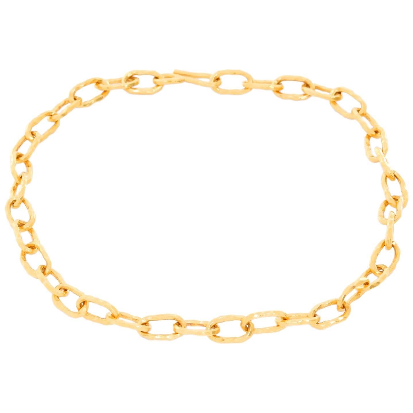 Jean Mahie 22 Karat Yellow Gold Link Necklace