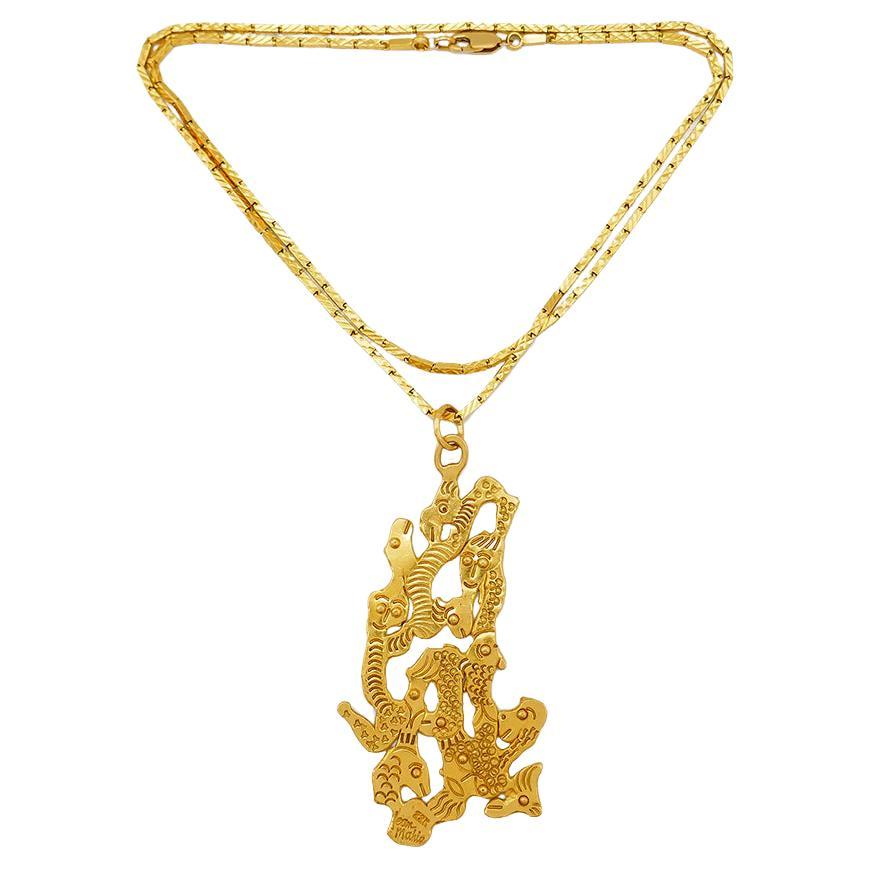 Jean Mahie Pendentif en or jaune 22 carats