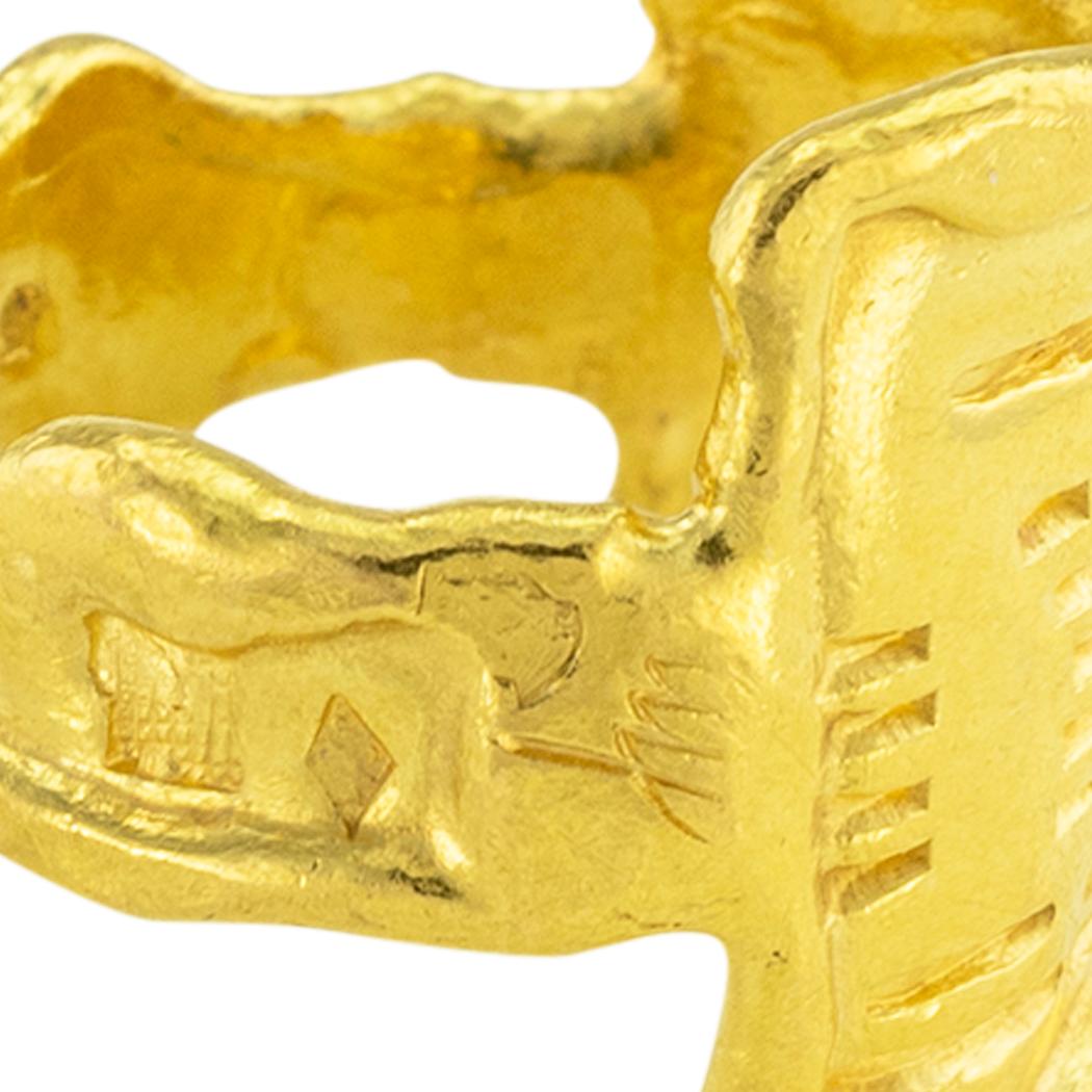 Contemporary Jean Mahie 22 Karat Yellow Gold Ring