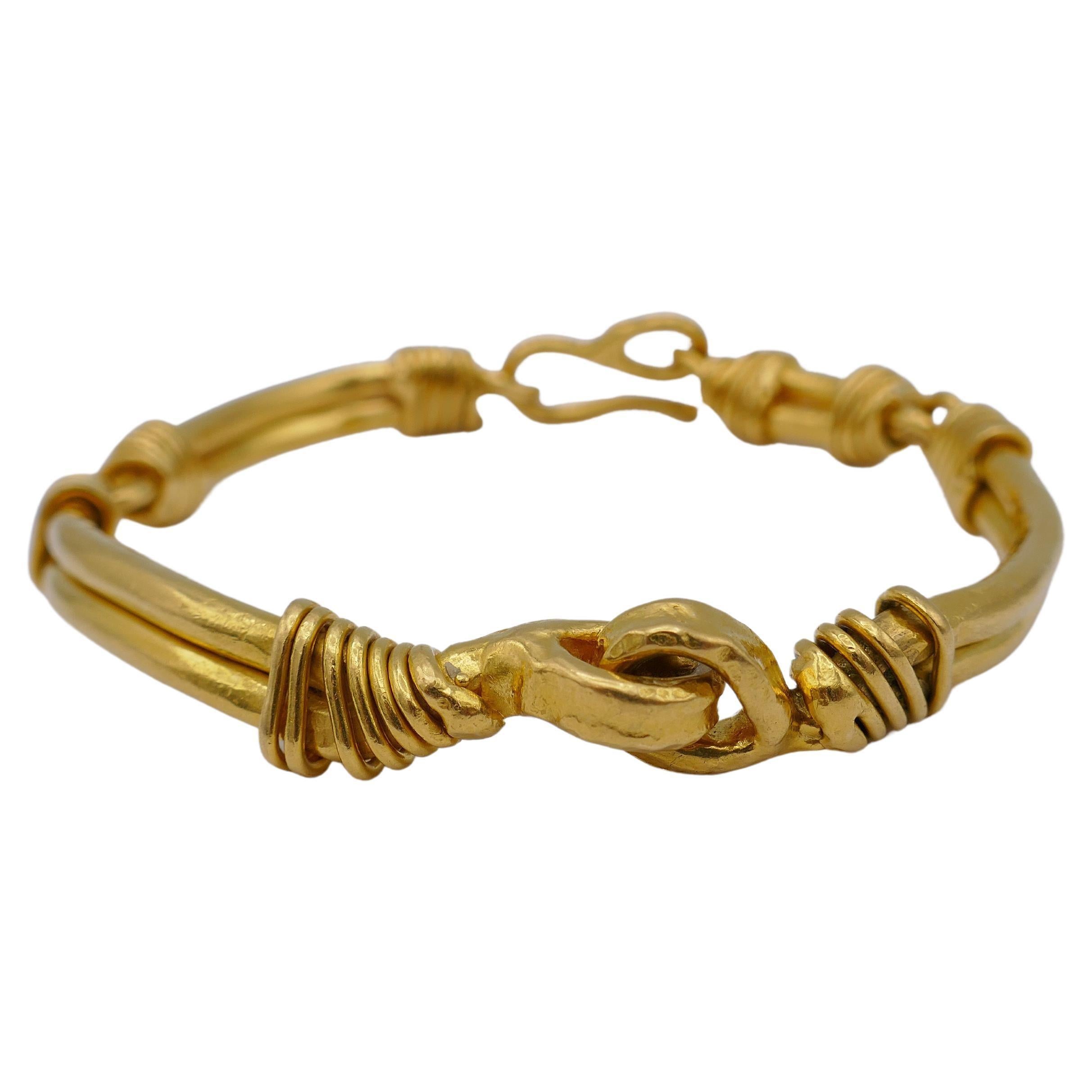 Jean Mahie 22k Gold Bar-Gliederarmband im Zustand „Hervorragend“ im Angebot in Beverly Hills, CA