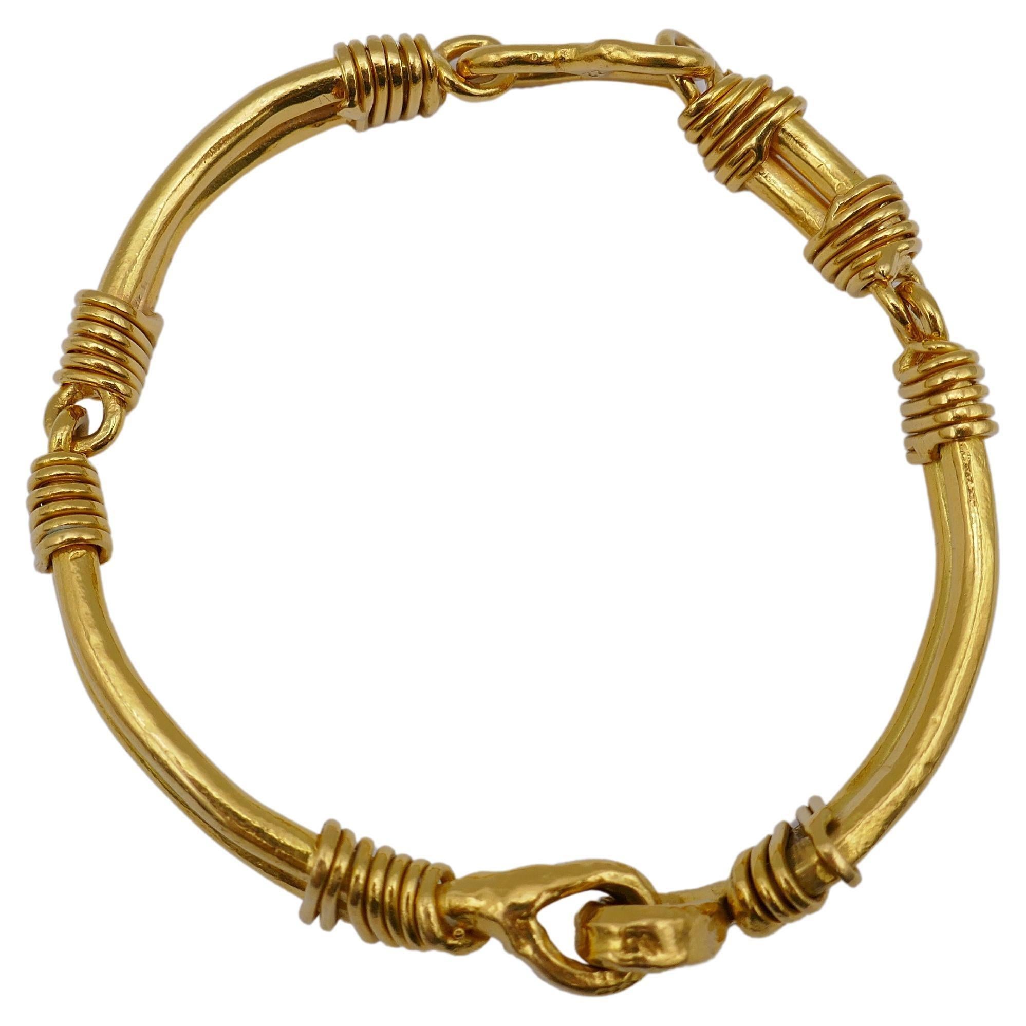 Jean Mahie 22k Gold Bar-Gliederarmband für Damen oder Herren im Angebot