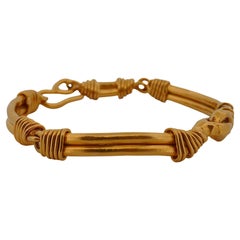 Jean Mahie 22k Gold Bar Link Bracelet
