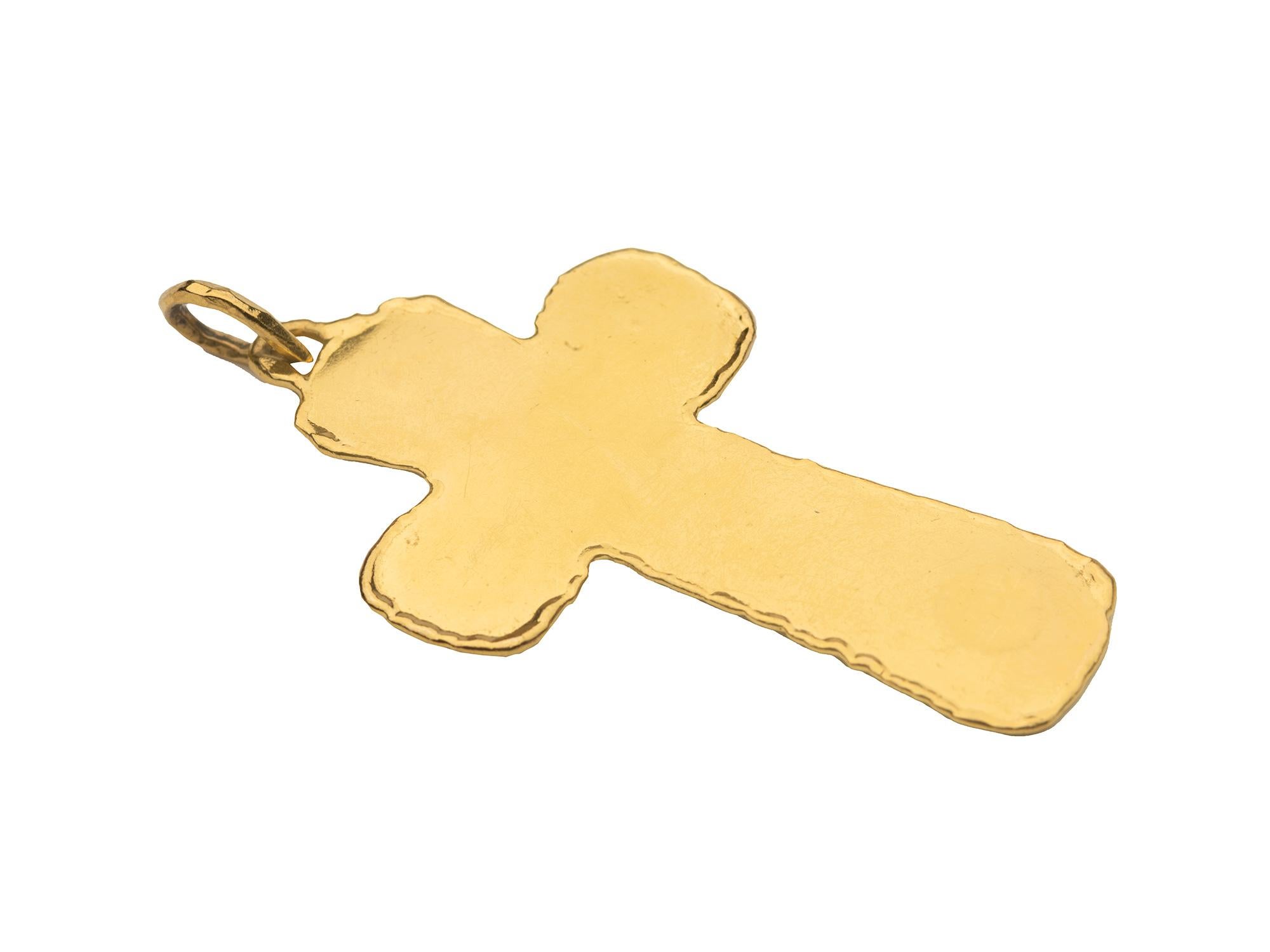 Ciondolo a forma di croce in oro 22k di Jean Mahie In condizioni buone in vendita a San Antonio, TX