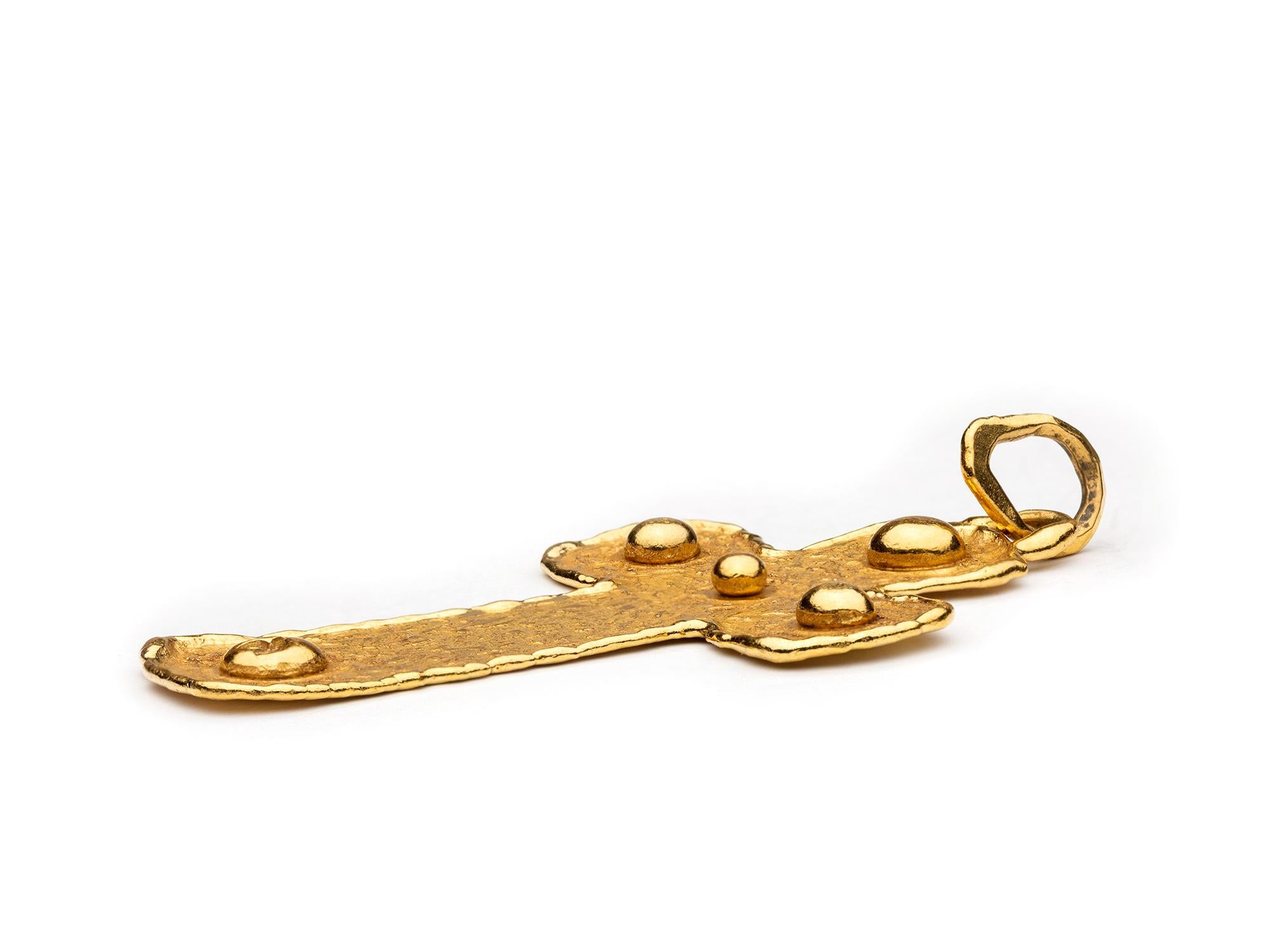 da uomo o donna Ciondolo a forma di croce in oro 22k di Jean Mahie in vendita