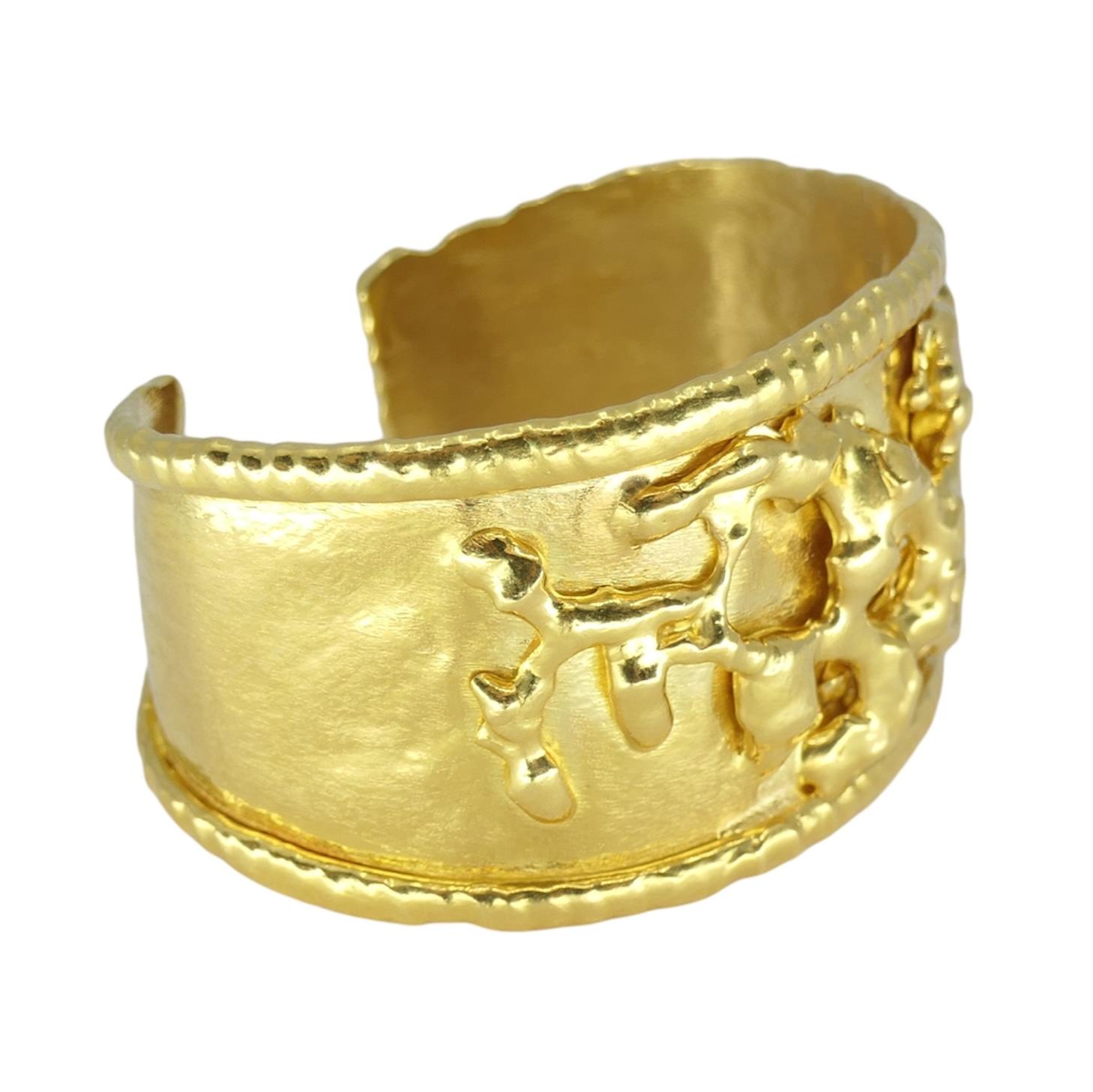 Women's Jean Mahie 22k Gold Cuff Bracelet For Sale