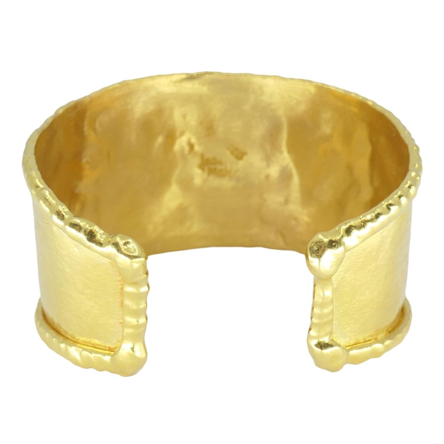 Jean Mahie 22k Gold Cuff Bracelet For Sale 1