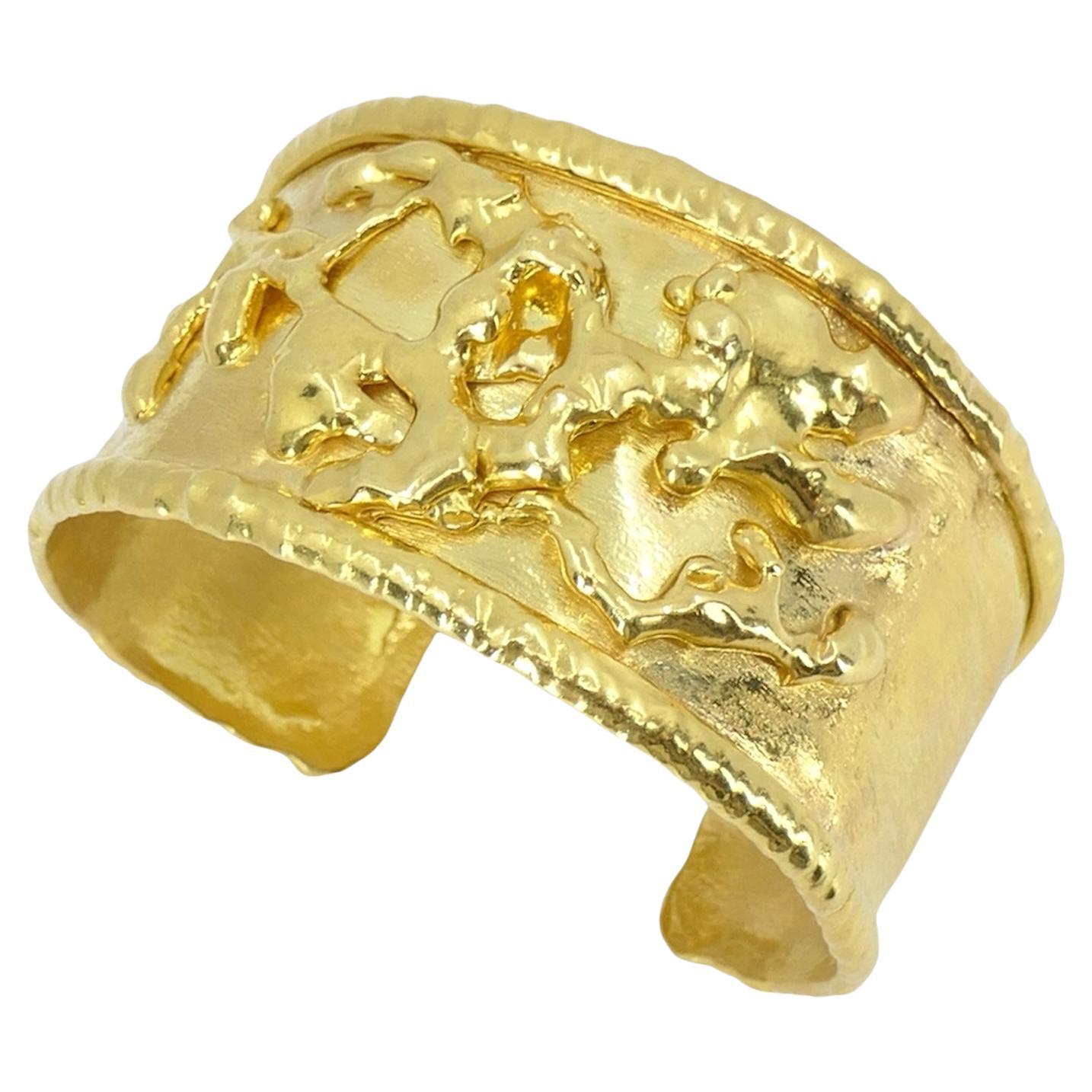 Jean Mahie 22k Gold Cuff Bracelet For Sale