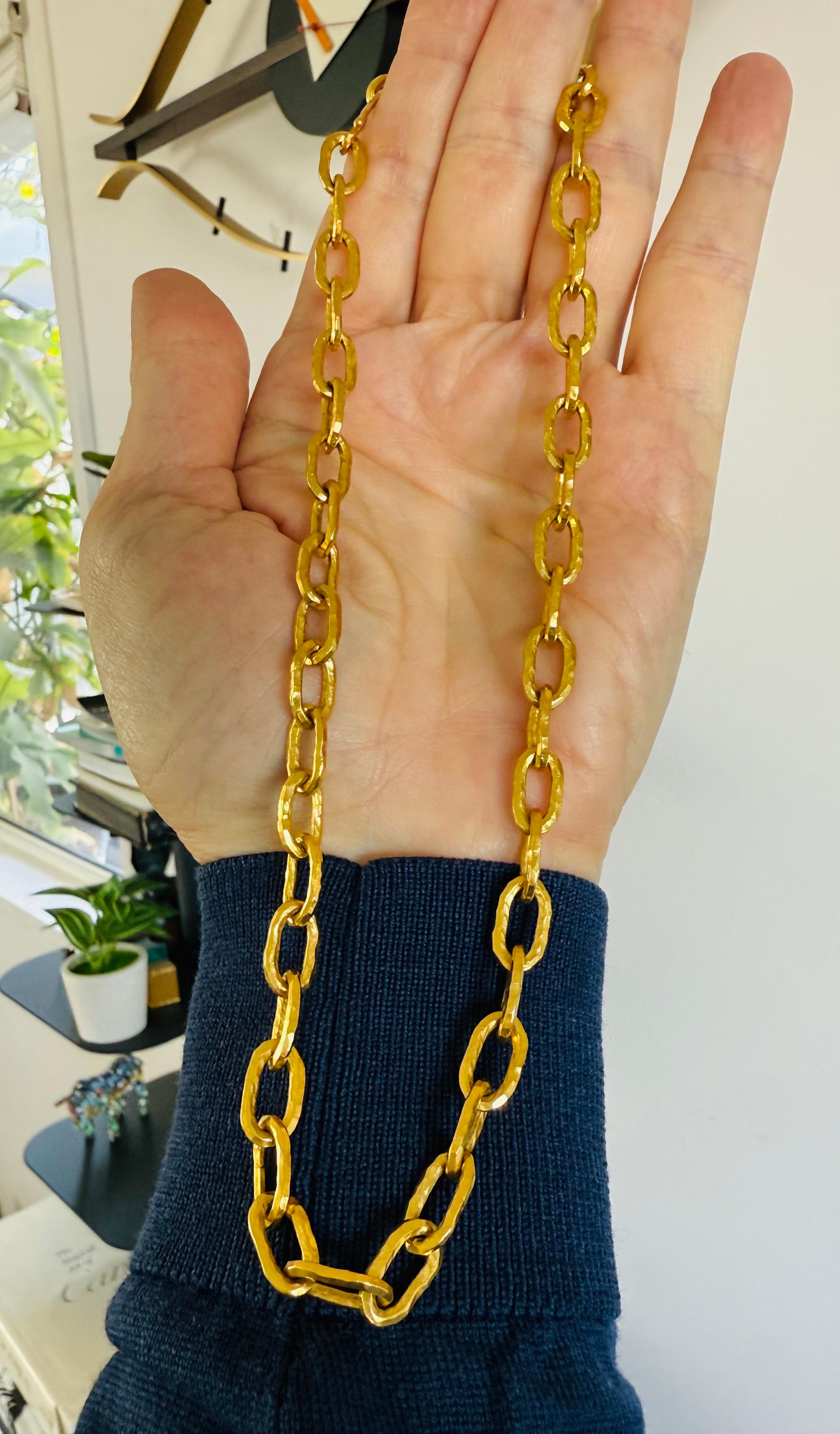 Women's or Men's Jean Mahie 22k Gold Link Chain For Sale