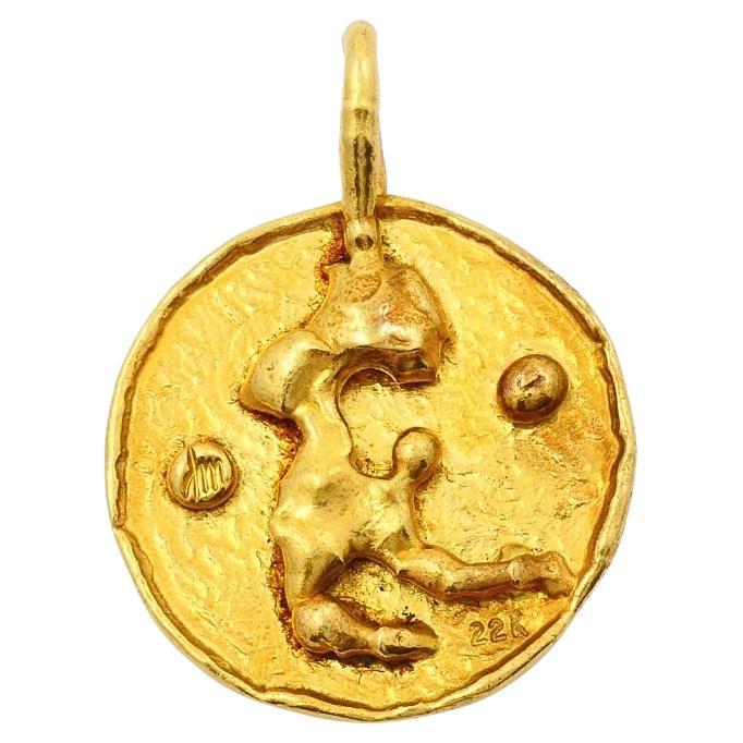 Ciondolo astratto scultoreo in oro 22k Jean Mahie in vendita