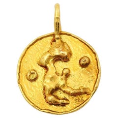 Jean Mahie 22k Gold Sculptural Abstract Pendant